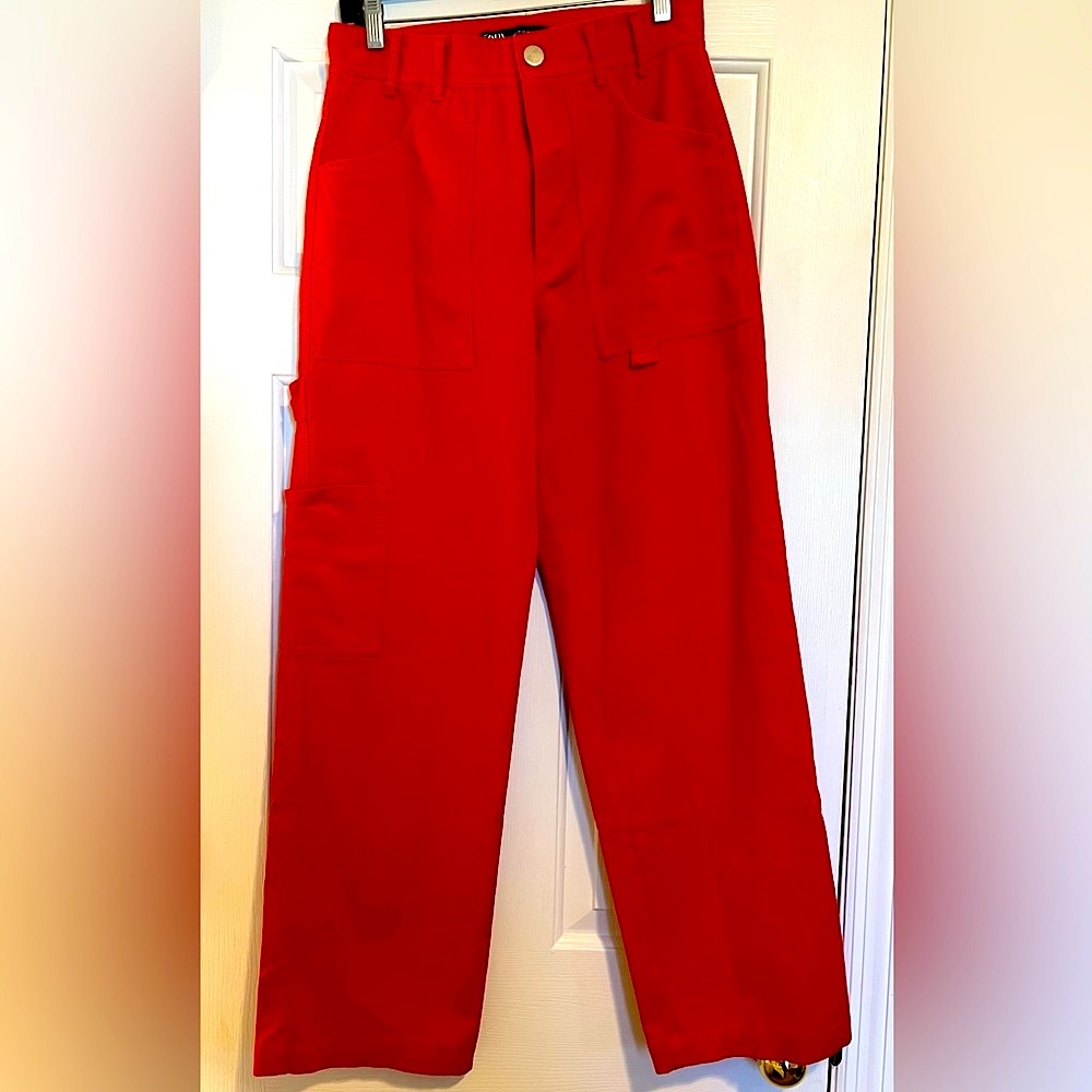 ZARA Red cargo trousers